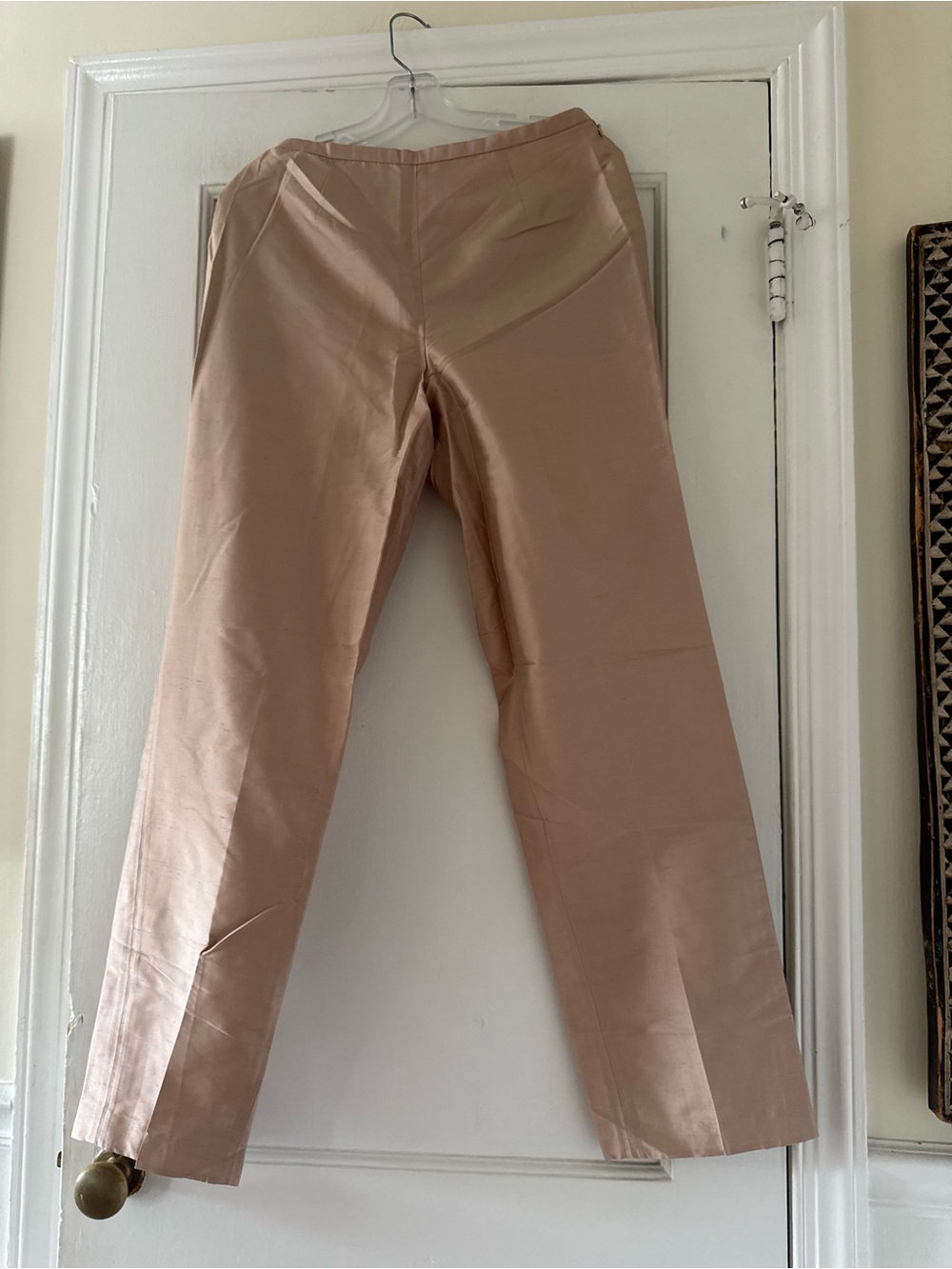 Bloomingdale’s Silk Light Beige Straight Leg Dress Pants